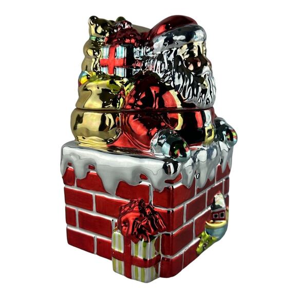 Portmeirion Studio A Christmas Story Santa Treat Jar Ceramic Metallic Glaze - Picture 4 of 16